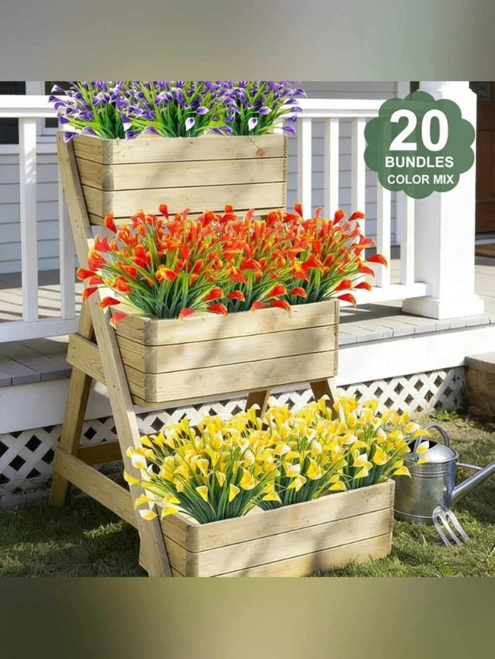 20 Bundles Calla Lily (400 Heads) Artificial Flowers for Outdoors